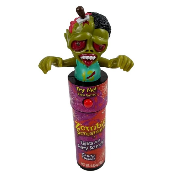 ZOMBIE Screamers LIGHTS Scary SOUNDS Halloween Light-up Candy Holder Toy Knife - Picture 2 of 13